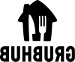 black and white Grubhub logo image